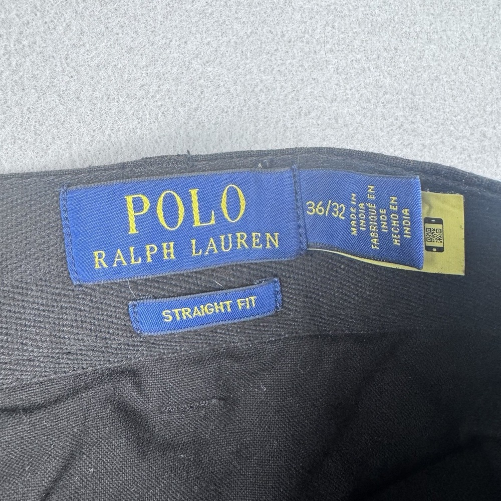 Polo Ralph Lauren Linen Blend Bedford Pants 36x32 Black Flat Front Beach Travel - Picture 7 of 9